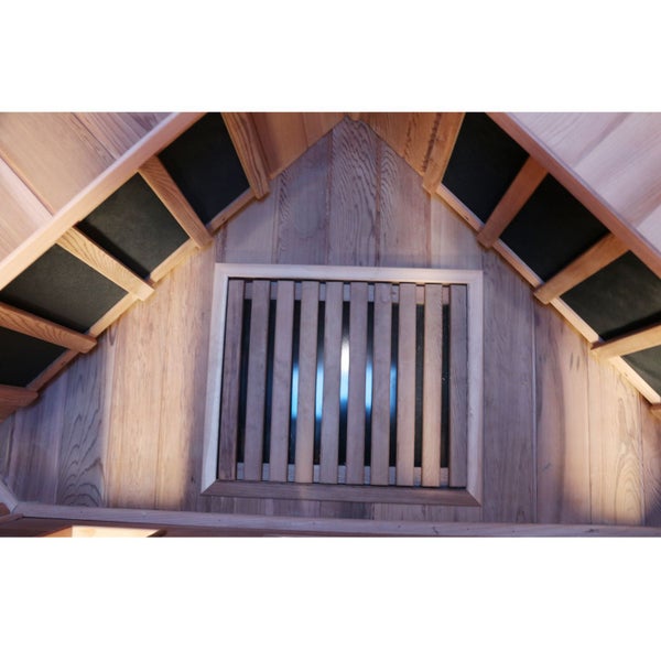 Dewello® Infrarotkabine Infrarotsauna LAKEFIELD PRO Hemlock-Zeder 140cm x 140cm inkl. Vollspektrumstrahler, Karbonstrahler