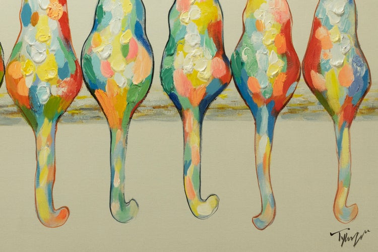 Handgemaltes Gemälde Acrylfarbe 120x60cm Bunt