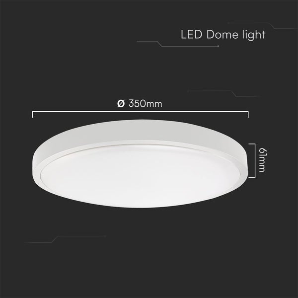 V-TAC VT-8630RD-S-W - Runde LED- Lichtkuppeln - Samsung - IP44 - 350mm - Weiß - 36 Watt - 3820 Lumen -