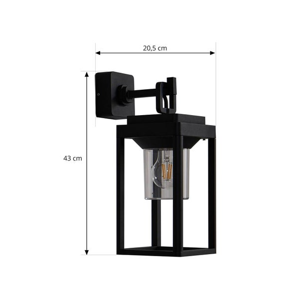 Lucande Wandleuchte außen Milanka (Modern) in Schwarz aus Aluminium (1 flammig, E27) - Außenwandleuchten Wandlampe Led Außenlampe Outdoor für Außenwand/Hauswand Haus Terrasse & Balkon