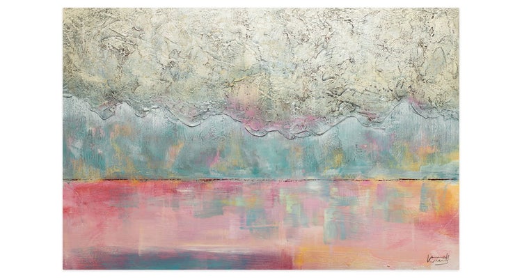 Handgemaltes Gemälde Acrylfarbe 120x80cm Pink