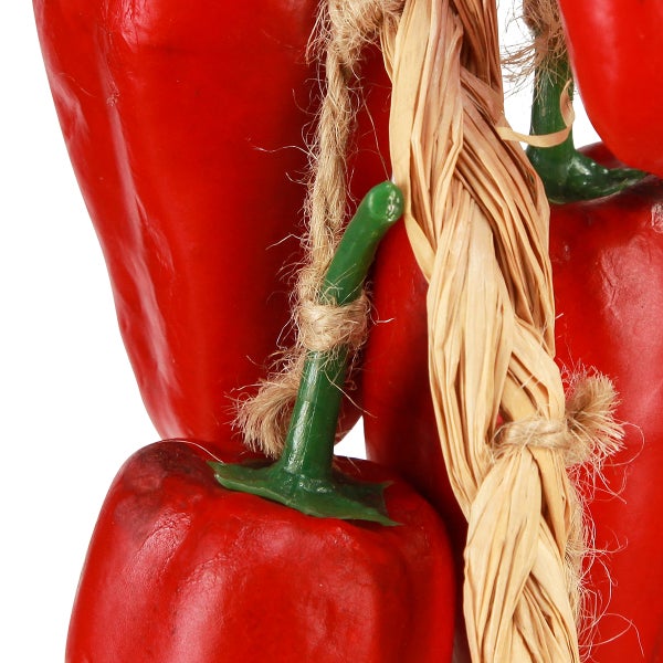 Dekorative Paprika-Girlande aus Kunststoff und Naturfasern