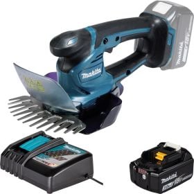Makita Akku Grasschere mit Grasfangkorb, inklusive Ladegerät und 18 Volt Akku.