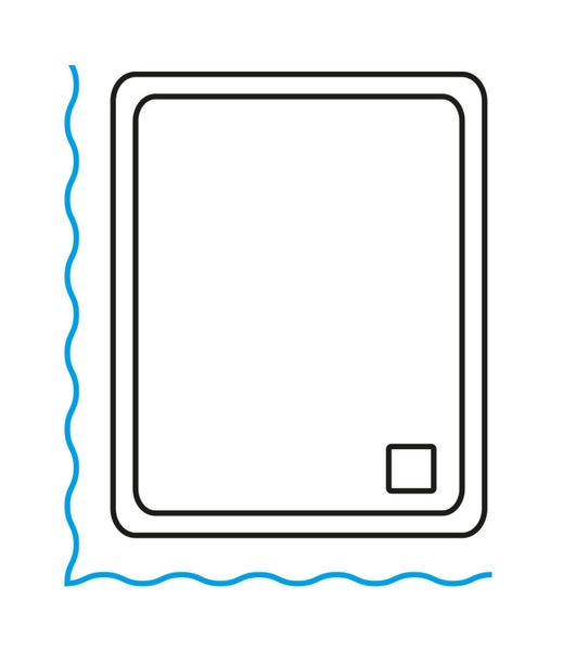 Quadratische Duschwanne mit Ablaufgarnitur
