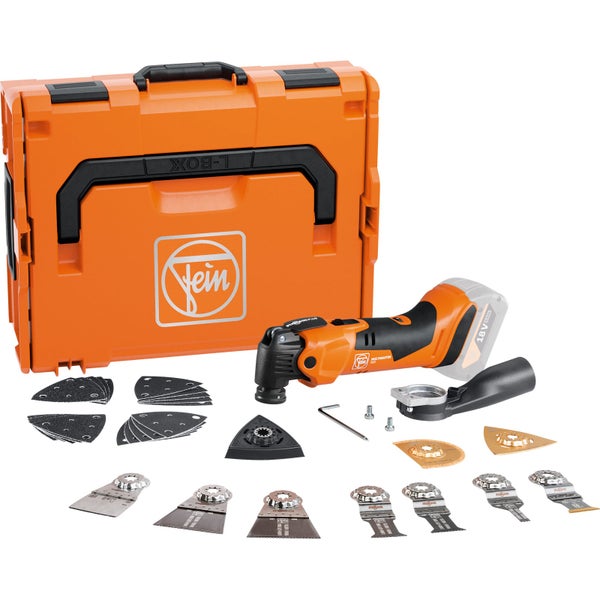 Fein Akku-Multitool Set mit L-Boxx, Zubehör und 18 Volt Akku