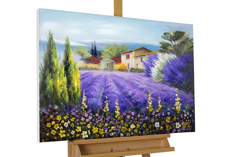 Handgemaltes Gemälde Acrylfarbe 90x60cm Grün