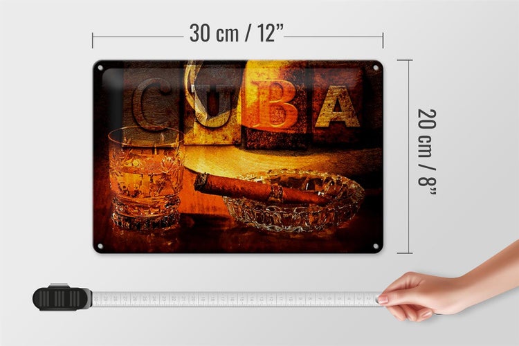 Blechschild Spruch 30x20cm Cuba Zigarre Rum Havanna