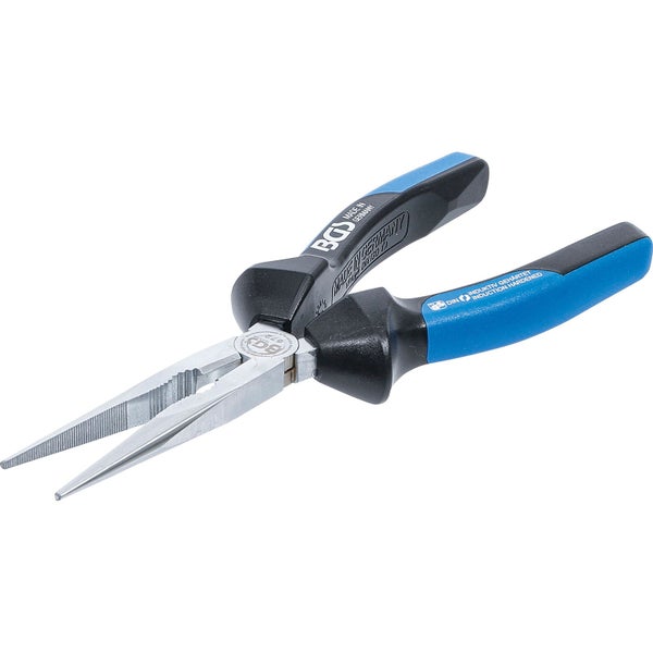 Flachzange mit blau-schwarzem Griff