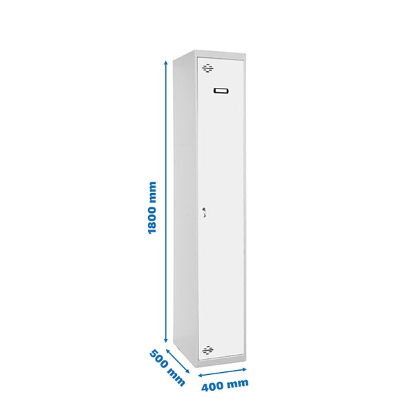 Einzelgarderobenschrank mit den Maßen 1800 mm x 500 mm x 400 mm