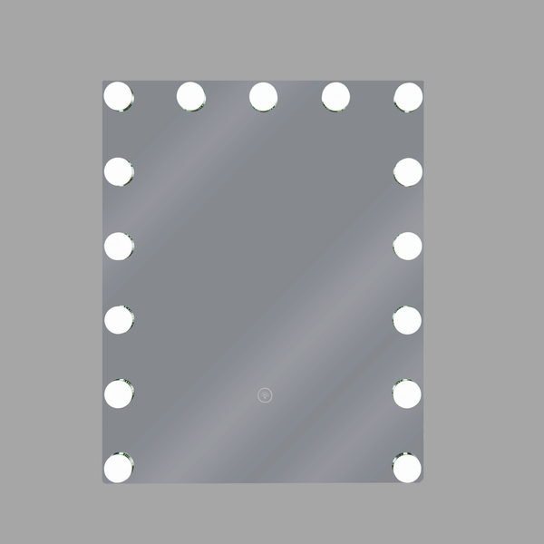 Rechteckiger Kosmetikspiegel mit umlaufender LED Beleuchtung und Touch Sensor