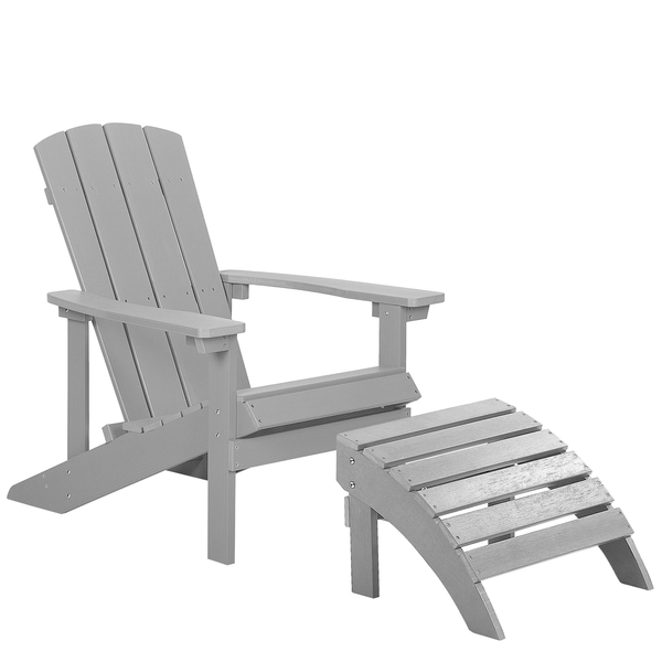 Adirondack Stuhl mit Hocker aus Kunststoff