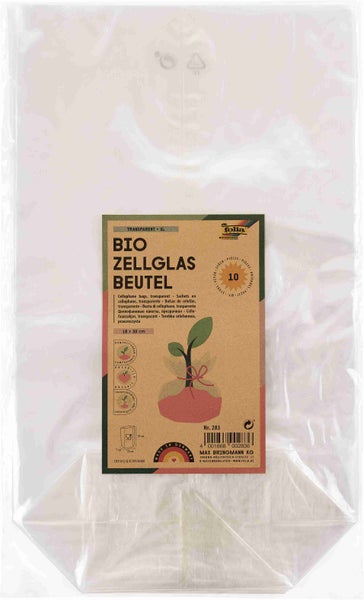 Folia  Bio Zellglasbeutel XL Transparent, 180x300mm, 10 Stück