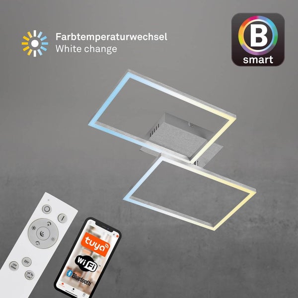 LED Deckenleuchte CCT WiFi Bluetooth App 30W alu Metall-Kunststoff Briloner