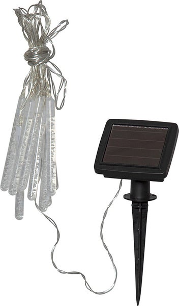 Solar Lichterkette mit Eiszapfen und Erdspieß