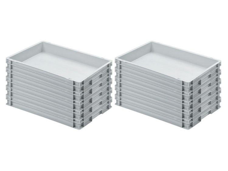 PROREGAL Eurobehälter Mit Geschlossenem Griff HxBxT 7,5 x 40 x 60 cm 15 Liter Grau Eurobox Transportbox Transportbehälter Stapelbehälter