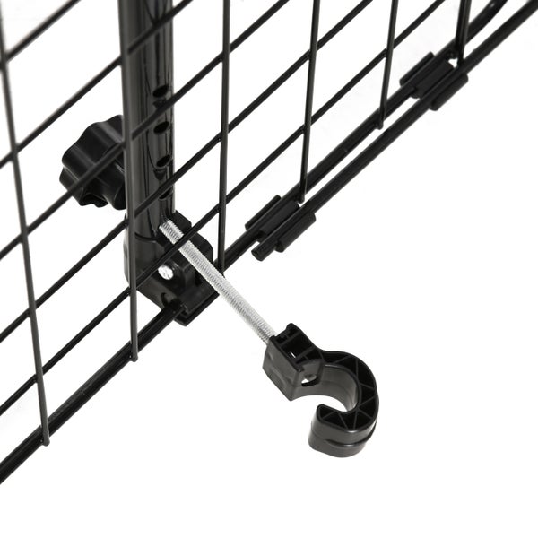 PawHut Auto Hundeschutzgitter, 91-152B x 30H cm, Metall, Kunststoff, Schwarz