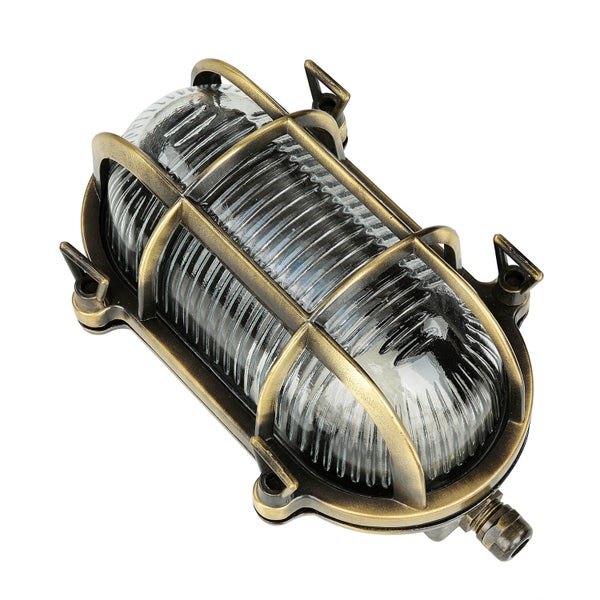 Ovale Wandleuchte mit Schutzgitter