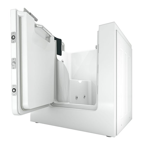 Geöffnete, ebenerdige Badewanne für barrierefreies Baden