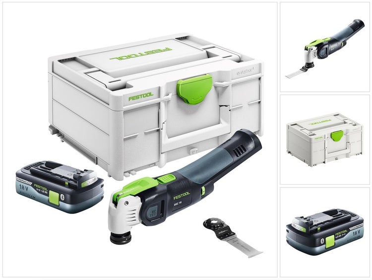 Festool VECTURO OSC 18 E-Basic Akku Oszillierer 18 V Starlock Max Brushless + 1x Akku 4,0 Ah + Systainer - ohne Ladegerät