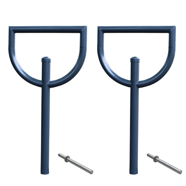 Zwei Fahrradbügel mit Befestigungsmaterial