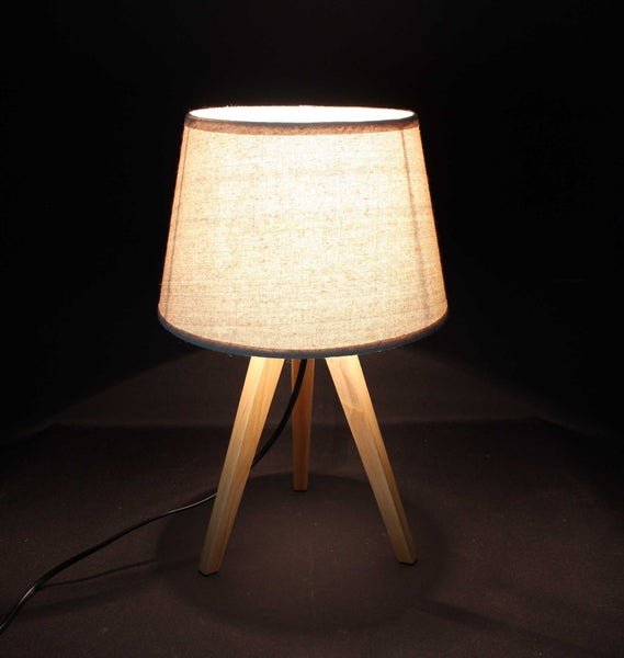 FRANK FLECHTWAREN | Tischlampe Nature, HOLZ, POLYESTER, 24 x 24 x 38 cm