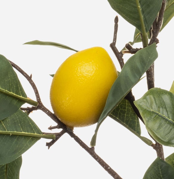 Künstlicher Zitronenzweig QUEOSHA mit Früchten, gelb, 95cm - Kunststoff Zweig