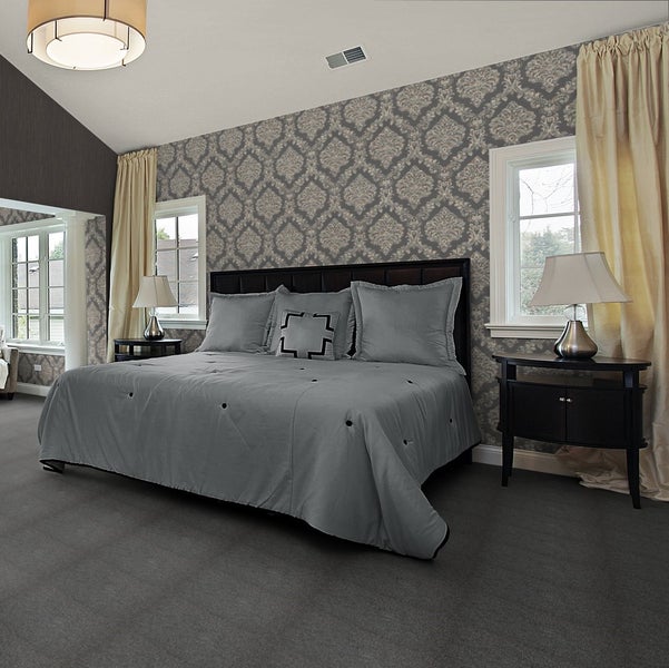 Teppichboden Meterware mit Velours Oberfläche und Textilvlies Rücken 400 cm Breite (Meterware)