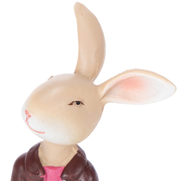 Dekorative Hasenfigur mit Jacke für den Innenbereich