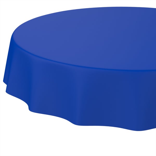 Blaue runde Tischdecke aus Stoff