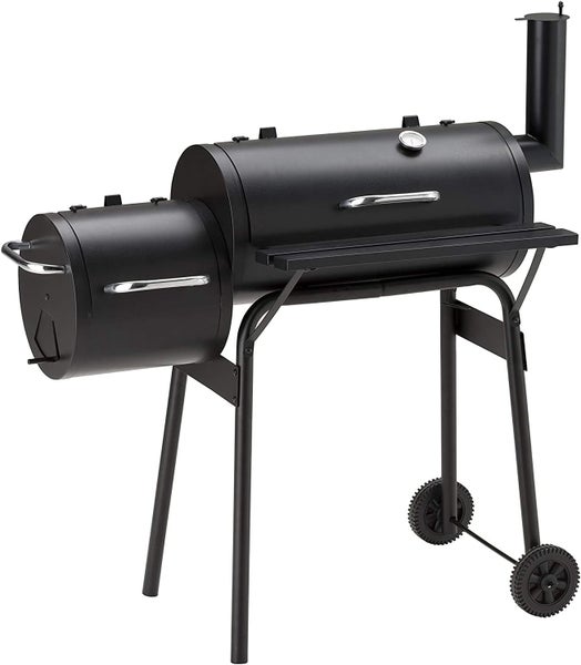 RESCH 502594 Smoker Grill Holzkohle – Multifunktionaler Räucher-Grillwagen mit Kamin, BBQ Gartengrill für 4 Personen, Barbecue Smoker Holzkohlegrill