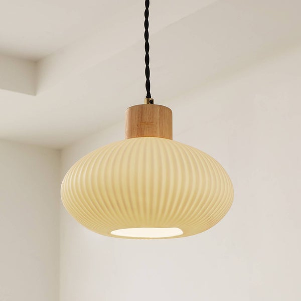 Lindby Pendelleuchte Paulie (Modern) in Weiß aus Keramik (1 flammig, E27) - Deckenlampe Esstischlampe Hängelampe Hängeleuchte Wohnzimmerleuchte