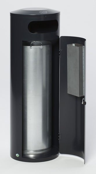 PROREGAL Kombiascher Mit Einflügeltür Ascher Innen 90 Liter HxBxT 124,5 x 42 x 42 cm Verzinkter Stahl Anthrazit