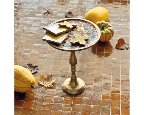 Handgefertigte Wandfliese Zellige Alhambra 13 Marron 10x10cm glänzend