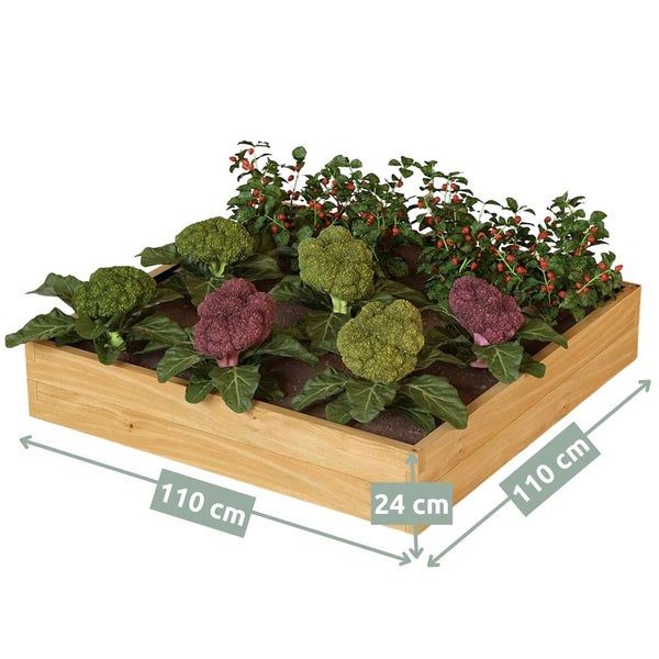 holz4home Hochbeet aus Holz mit Vlieseinlage und Metallstiften