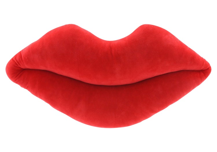 FRANK FLECHTWAREN|Dekokissen Kussmund, 53 x 23 cm, POLYESTER