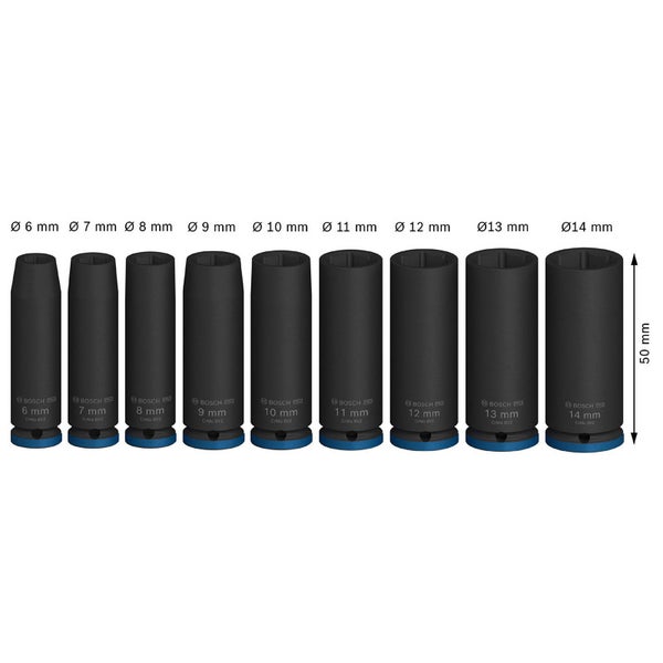 Bosch PRO Impact Socket Set 1/4 tief 9‑tlg. - 2608003035