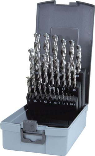 RUKO Spiralbohrersatz HSS-G DIN 338 TL 3000 25tlg. Ø 1 - 13 mm in Kunststoffkassette - 258215RO