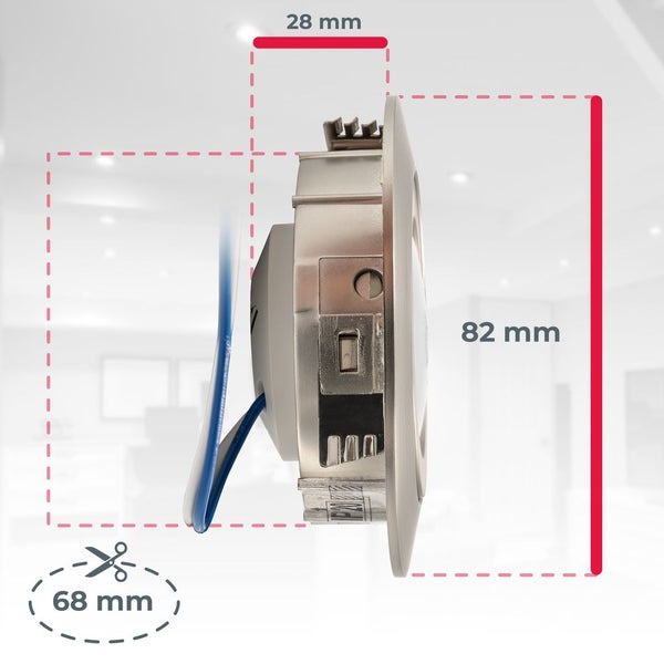 Einbauspot 68mm 5er Set - 230V, 5,5W, 470lm, LED, dimmbar, warmweiß, matt-nickel
