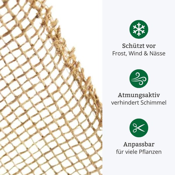 Pflanzenschutznetz schützt vor Frost, Wind und Nässe, ist atmungsaktiv und anpassbar für viele Pflanzen