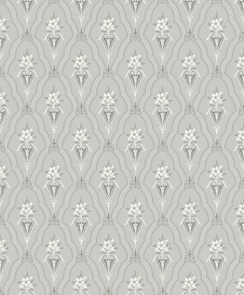 Borastapeter Tapete Blumen Grau - 53 cm x 10.05 m - 660006