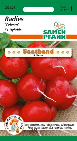 Radieschen 'Celesta' Saatband Packung