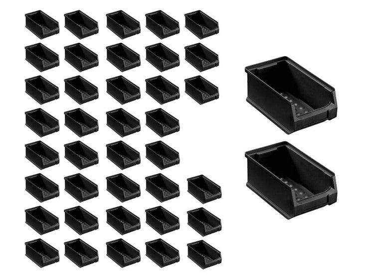 PROREGAL SuperSparSet 40x Leitfähige Sichtlagerbox 2.0 HxBxT 7,5 x 10 x 17,5 cm 0,8 Liter ESD Sichtlagerbehälter