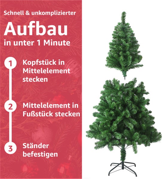 Anleitung zum Aufbau eines künstlichen Weihnachtsbaums in drei Schritten