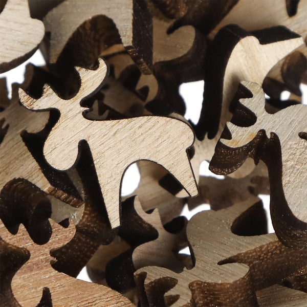 Holzpuzzle-Teile in Form von Elchen