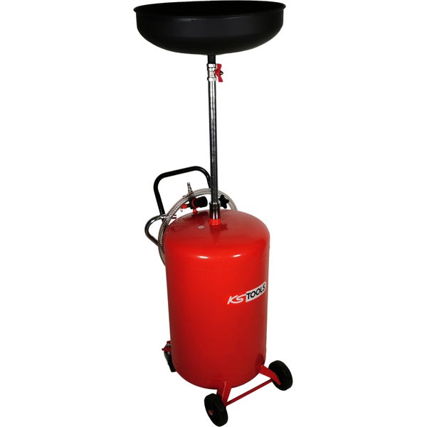 Mobile Altölauffangvorrichtung mit Auffangwanne und Ablasshahn