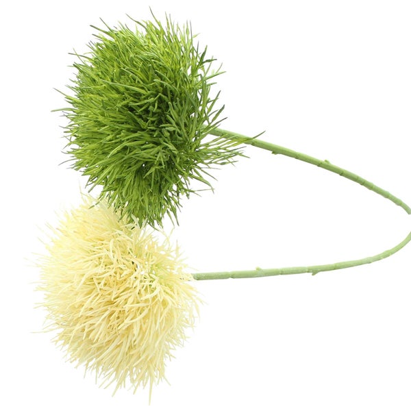 FRANK FLECHTWAREN | Pflanze Kugelblume, 2er Set, 12 x 12 x 70 cm, KUNSTSTOFF