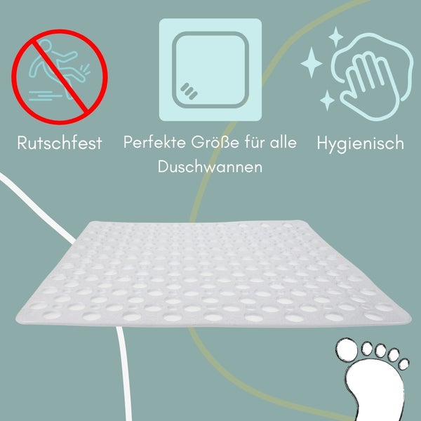 Rutschfeste Duschmatte für alle Duschwannen, hygienisch