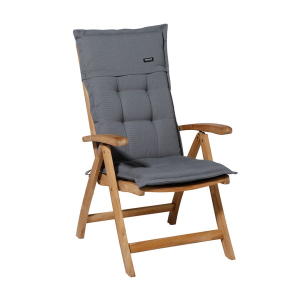 Hochlehnerauflage Rib grau - Ca. 123x50 cm - 4er-Set