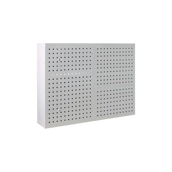 PROREGAL Werkzeugwandschrank mit 2 Türen + 3 Fachboden | HxBxT 75x100x20cm | Lichtgrau/Anthrazitgrau | Werkzeugschrank, Wandschrank