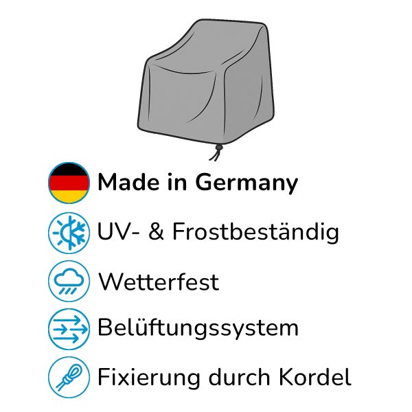 PegasoMarine Schutzhülle 83x68x68 cm für Gartensessel  Wetterfeste Abdeckung für Gartenmöbel